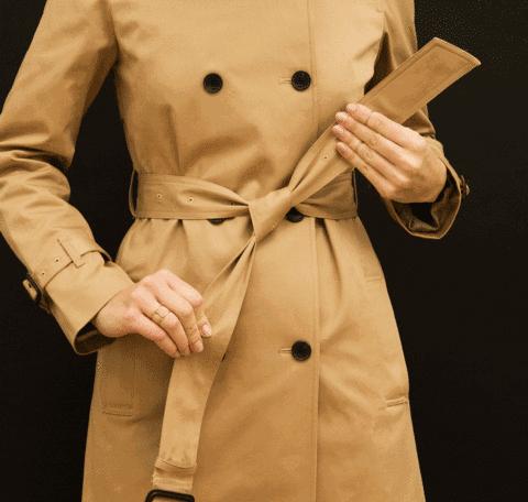 怎么绑风衣后腰带,男士风衣后面腰带怎么系