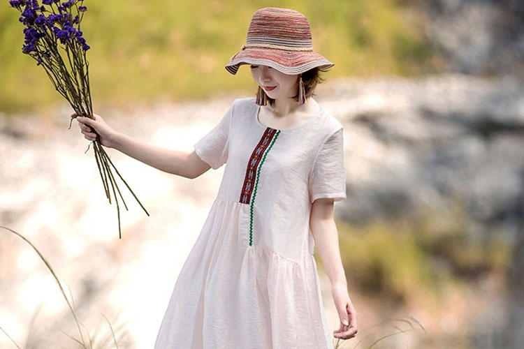 棉麻连衣裙来袭，舒爽透气，让你清凉一夏