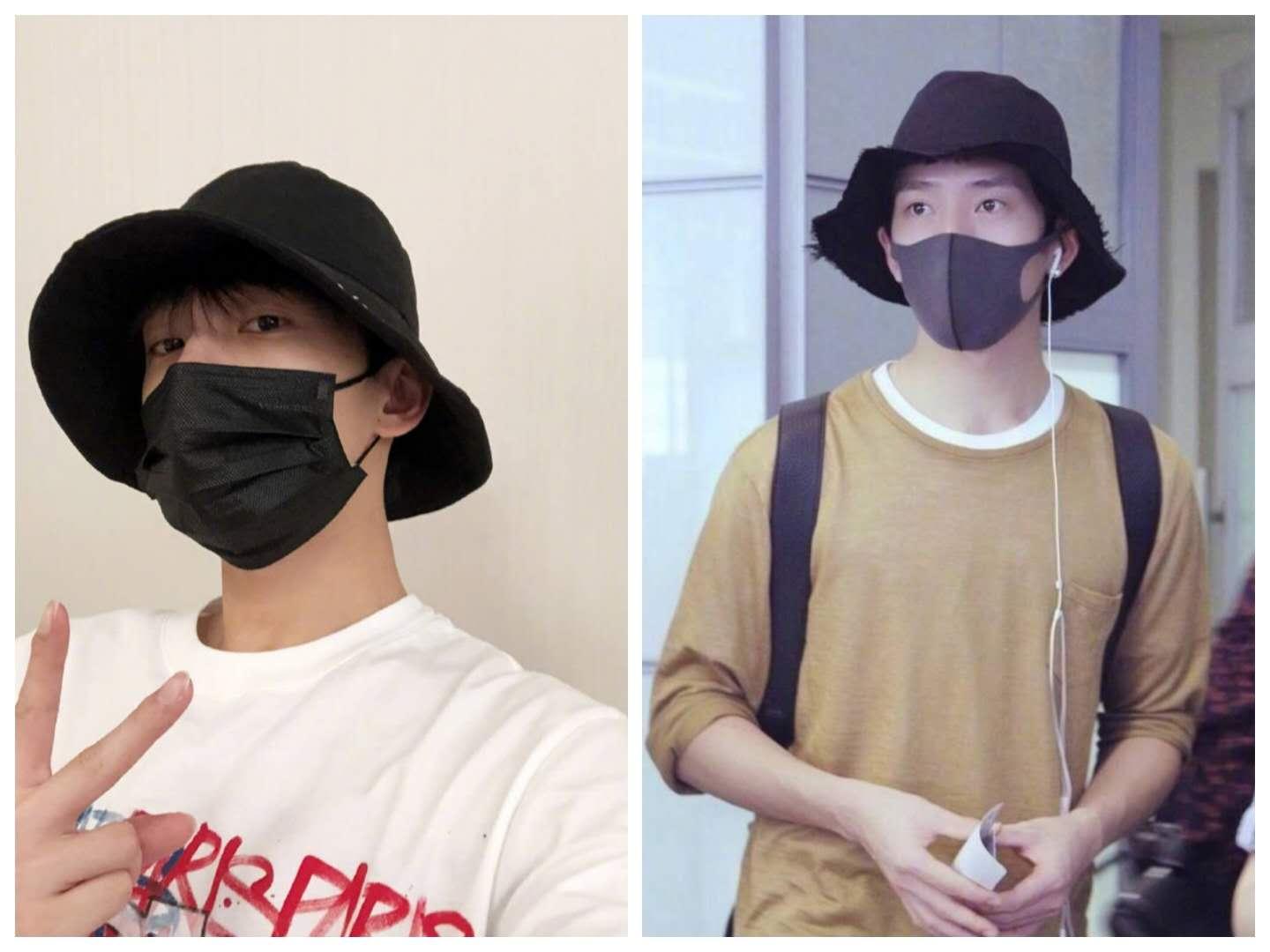 热巴同款防晒,热巴戴渔夫帽