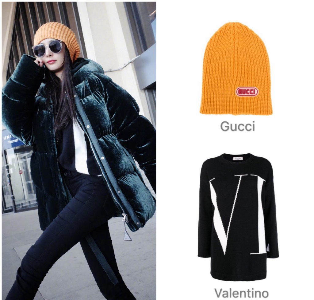 杨幂机场三道杠小白鞋,杨幂全黑look现身机场