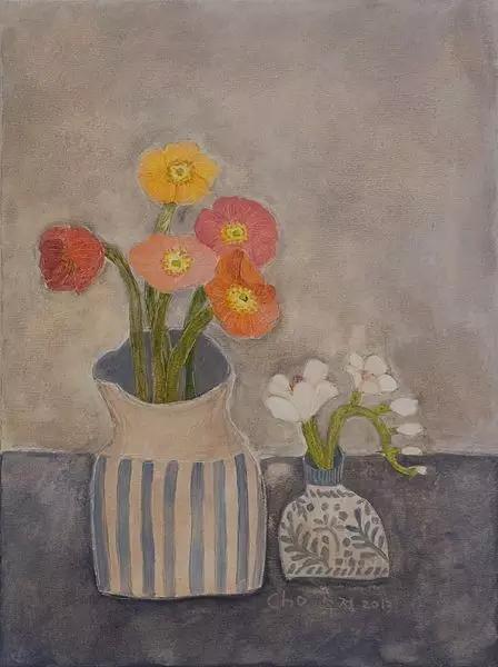 韩国女艺术家：卓秀英，画出来的雅致花草