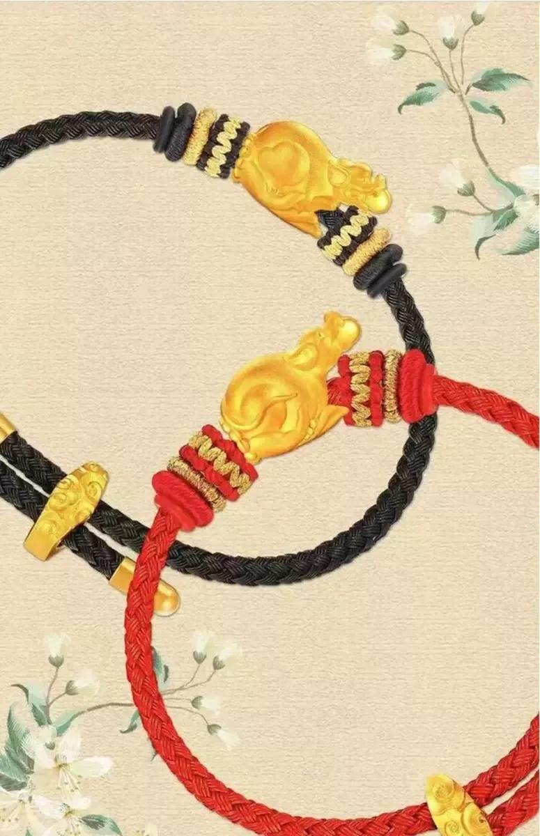 千年珠宝虎头玛瑙手串,老凤祥足金貔貅黑曜石手串