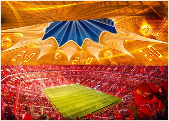 恒大足球场灯光秀,恒大足球场震撼现场