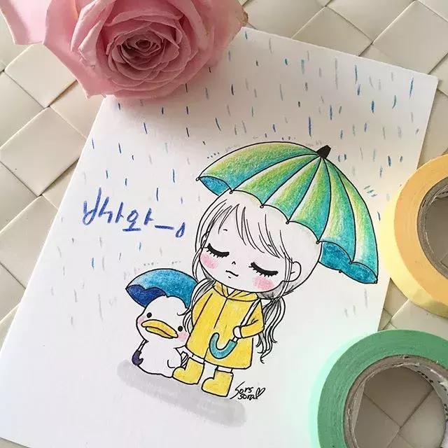 哈士奇的简笔画图片用彩铅画的,儿童彩铅简笔画6-12岁美观小人