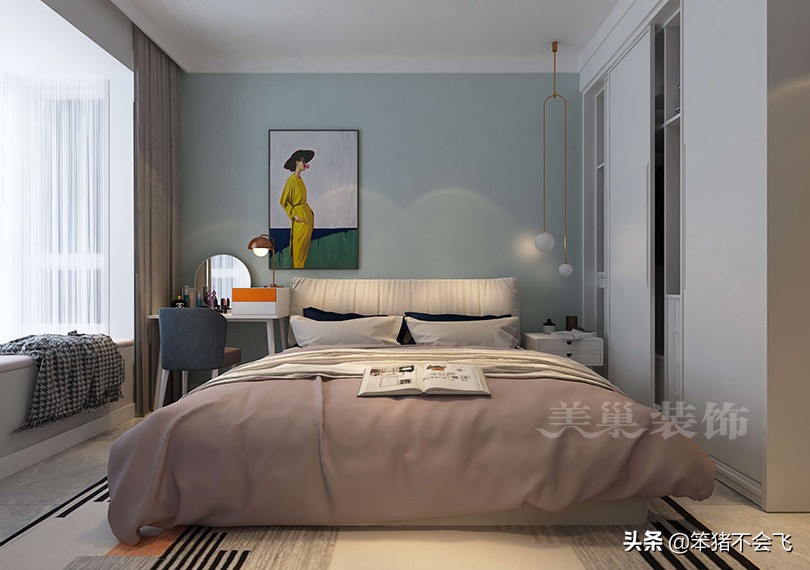 郑州康桥朗城89㎡小三房，时尚的电视墙点亮整个空间