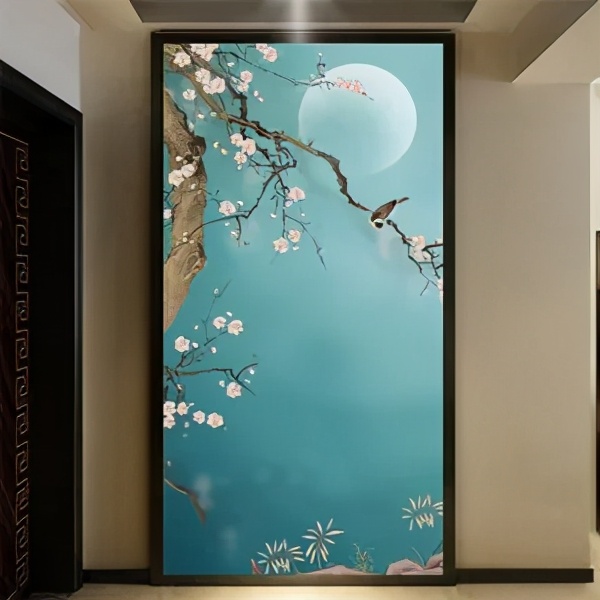 硅藻泥中式背景墙效果图客厅,硅藻泥电视背景墙新中式