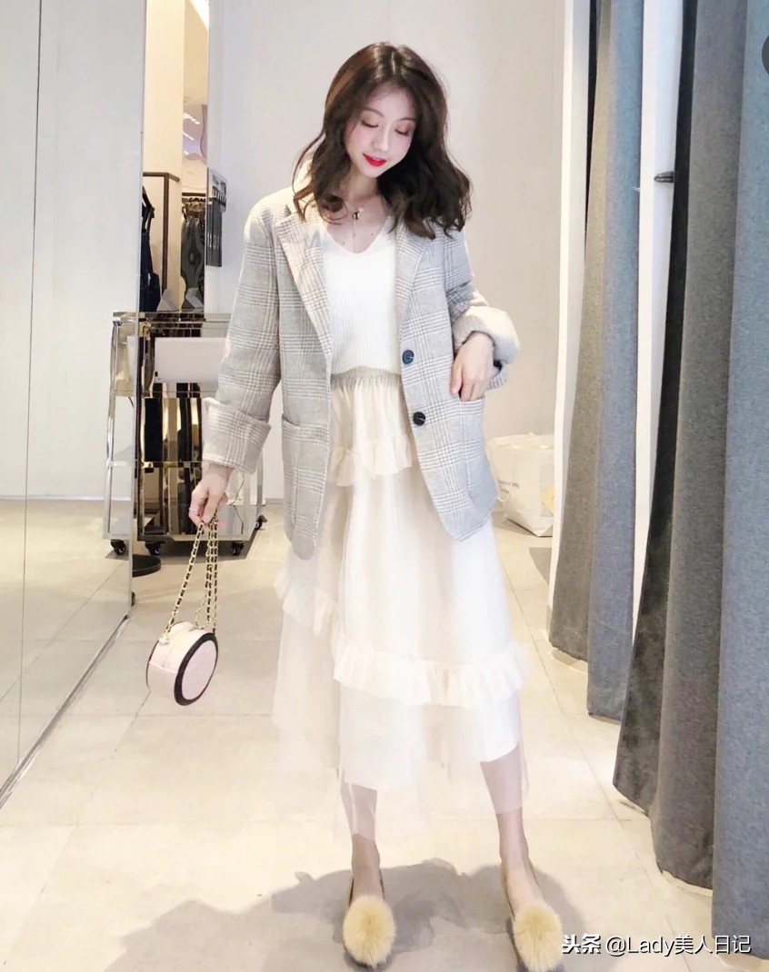 小西装长裙穿搭,小西装长裙穿搭冬季