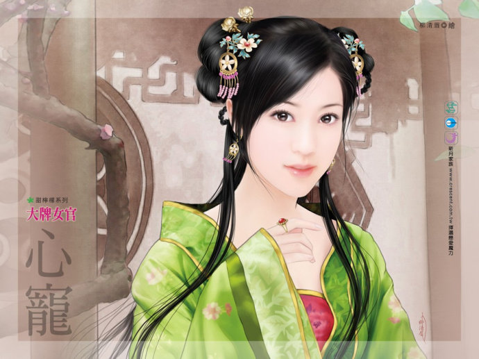 古典美女手绘,中式古典手绘效果图