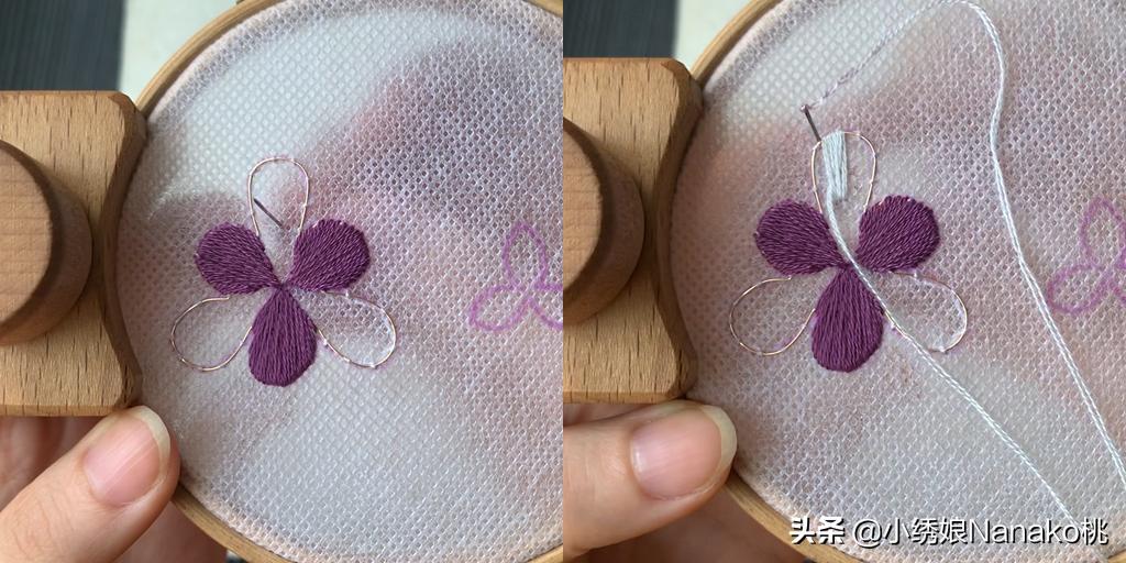 刺绣兰花发饰制作,手工刺绣发饰