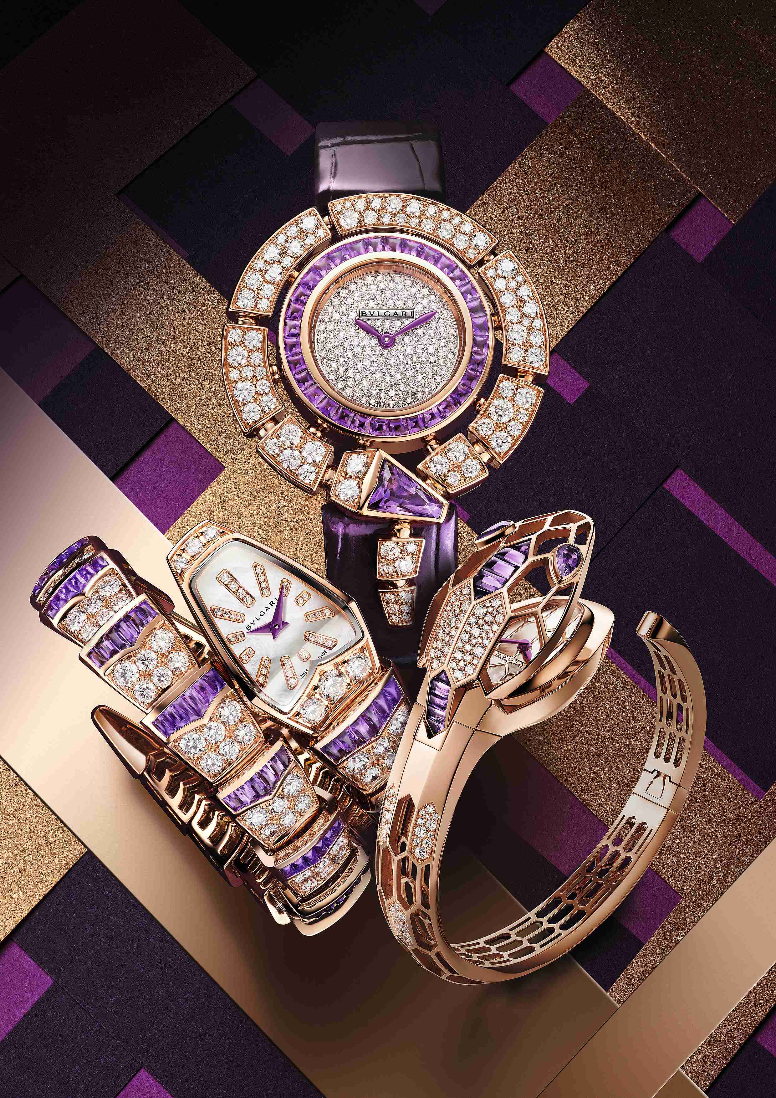 紫水晶的宝格丽腕表应该能吸引不少女生