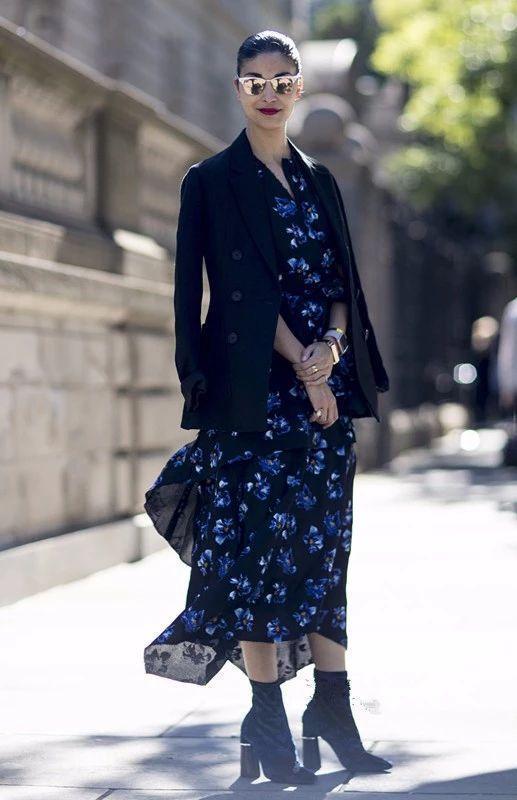 西装配裙子适合哪种发型,中长西装配什么裙子好看