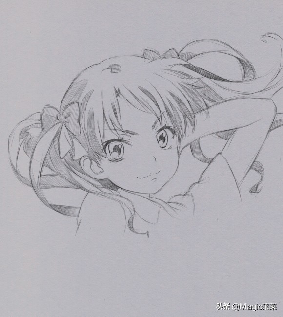 教你用铅笔手绘一张动漫人物白井黑子趁着周末画起来吧