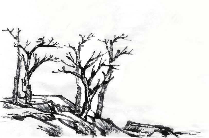 儿童山水画10-12岁国画范画,零基础国画山水画教学视频