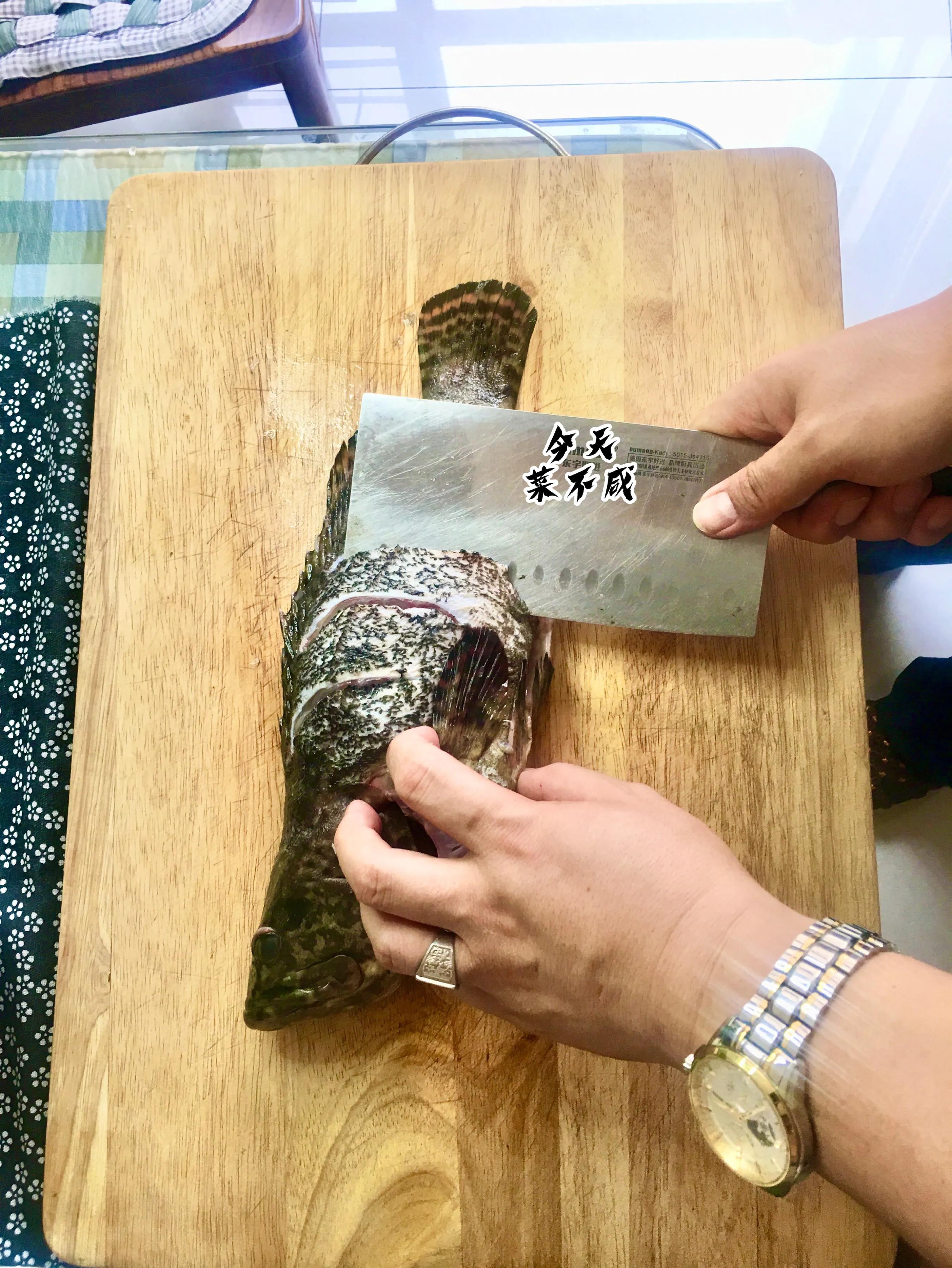 石斑鱼冷水蒸鱼还是开水蒸鱼好啊,石斑鱼蒸鱼切花刀盘圆视频教程