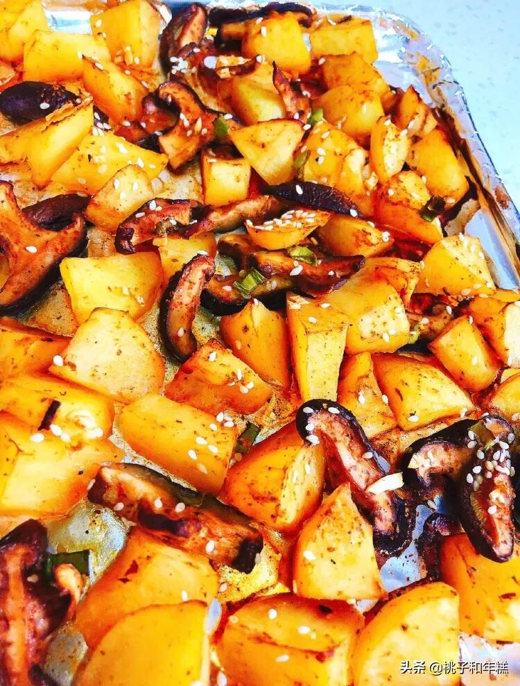 蘑菇土豆的另类做法,黄油烤蘑菇土豆