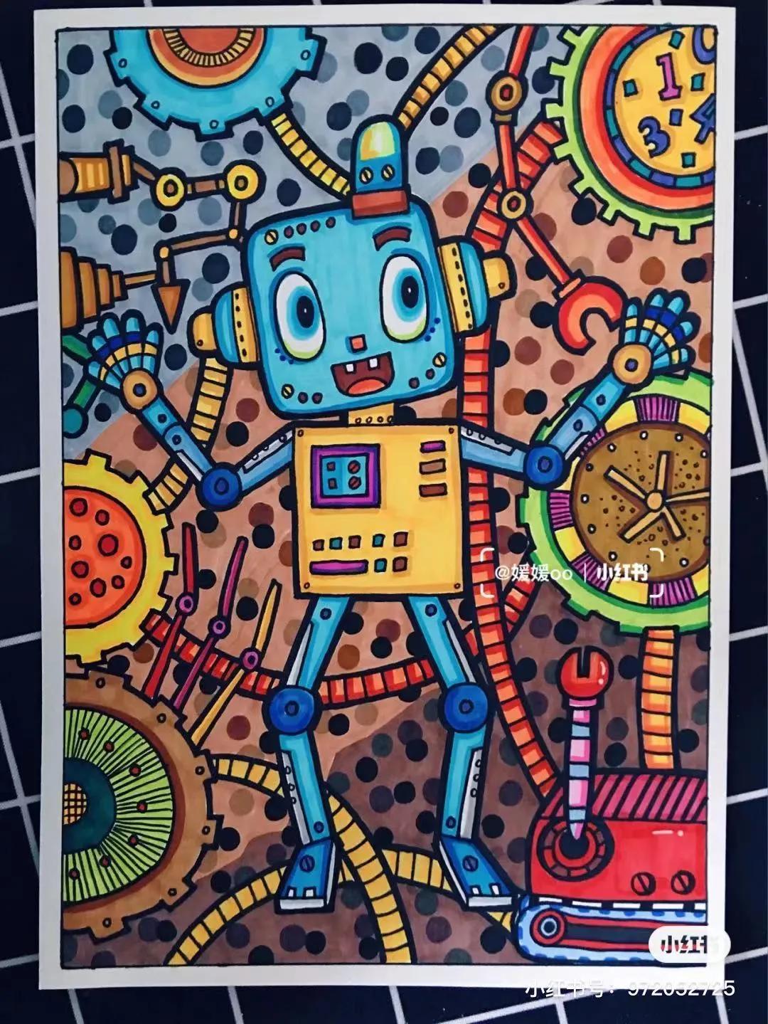 色彩缤纷的马克笔装饰画,60色的马克笔画简单的动漫画