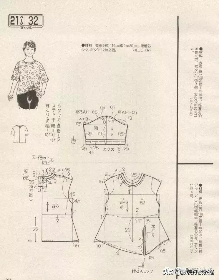 裁剪长袖上衣画图,衬衫裙子裁剪图纸