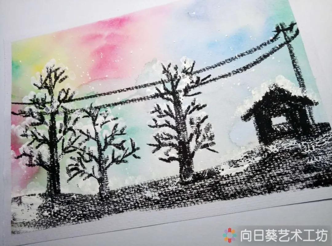 开车看北极光创意美术,北极光创意美术油画棒