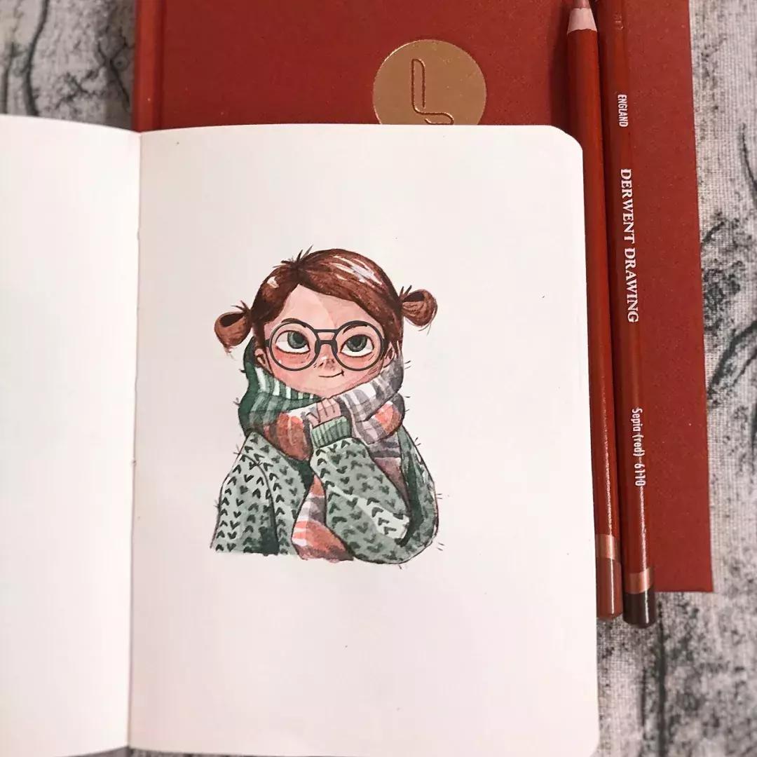 简笔画可爱小人插画,超萌可爱的插画小人