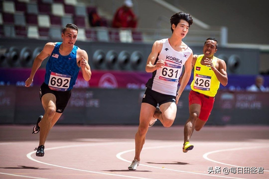 韩国20岁以下100米短跑冠军,谢震业百米飞人大战第8名完赛