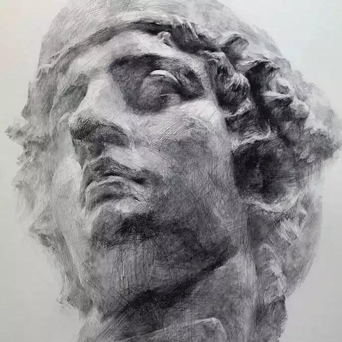 一眼惊艳的素描画,一眼望不到尽头的路素描画