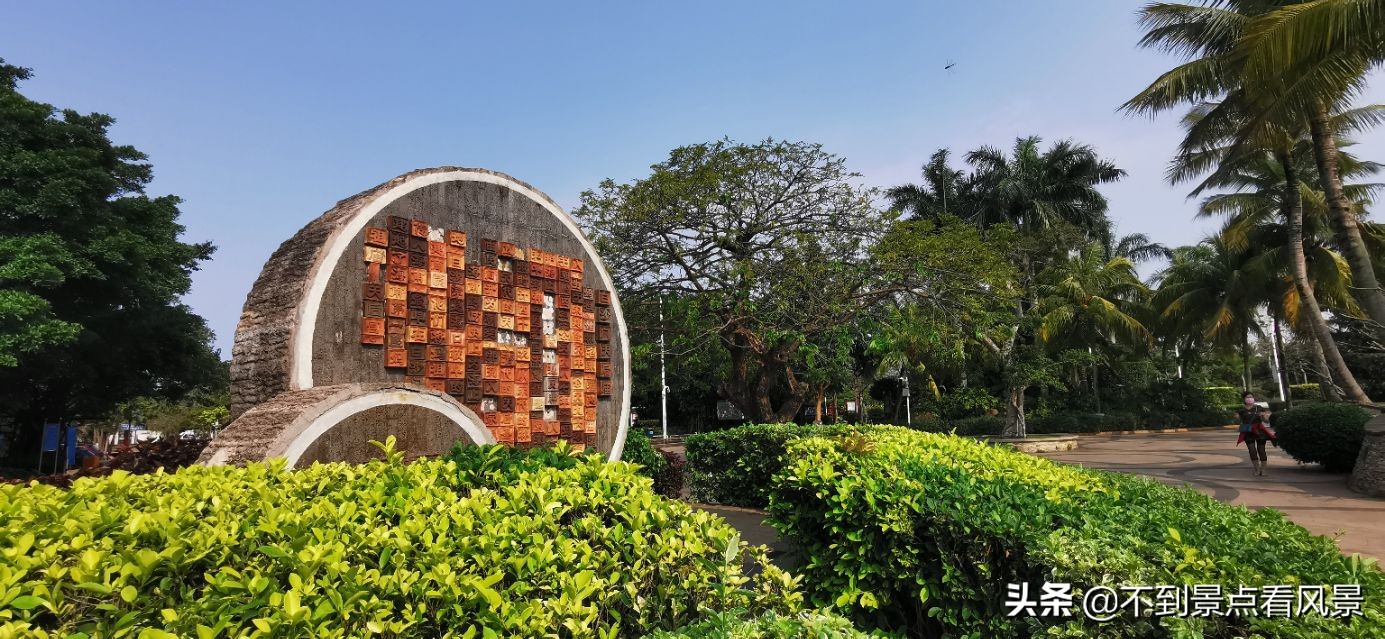 海口海甸岛白沙门公园夜景,海口旅游景点白沙门