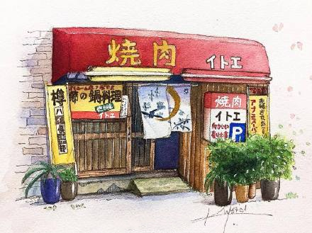 水彩森系小清新插画甜品,手绘治愈系甜品插画