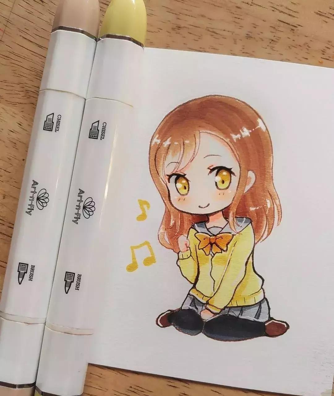 可爱动漫人物手绘马克笔,马克笔好看的动漫人物