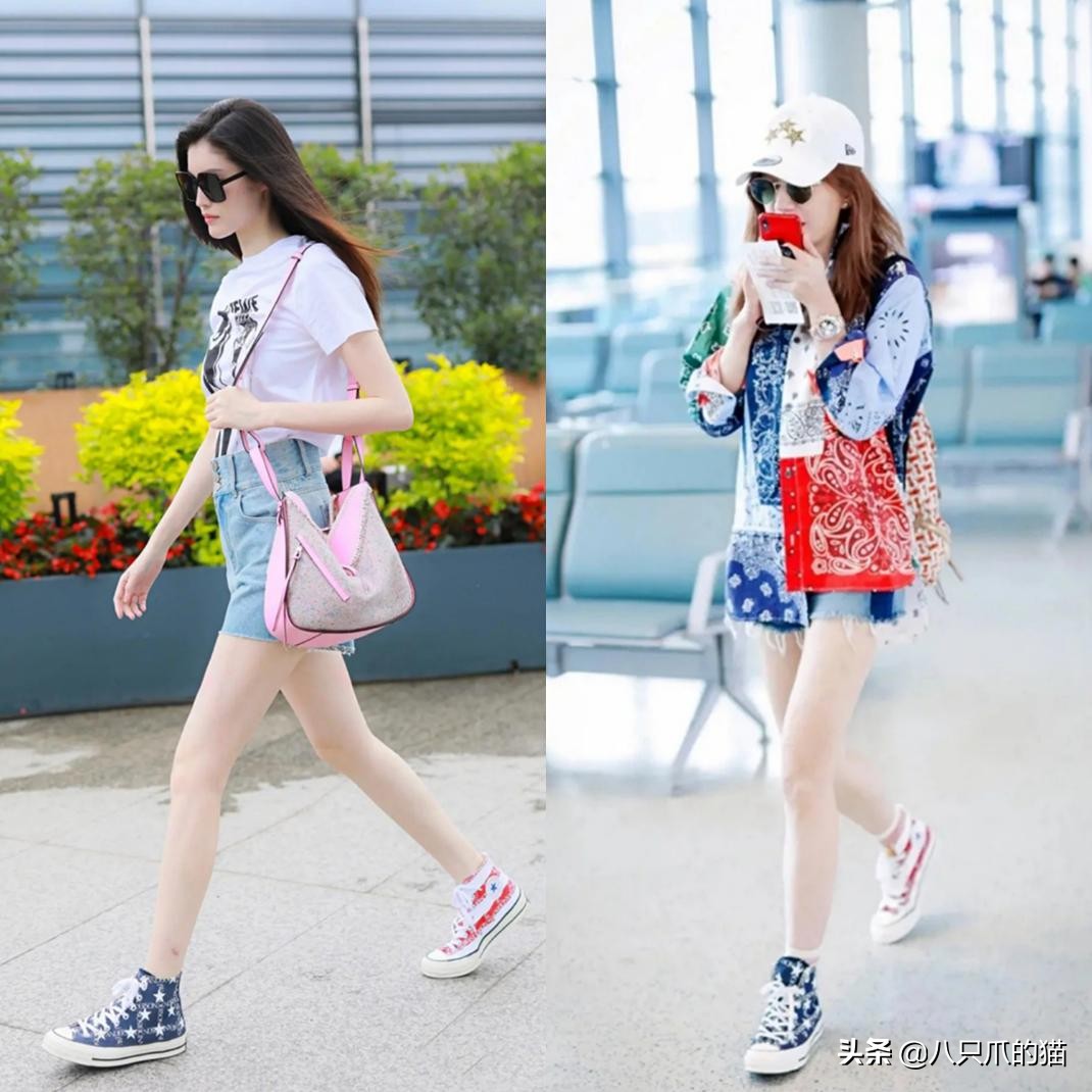 潮流穿搭鸳鸯鞋,鸳鸯鞋一黑一白穿搭