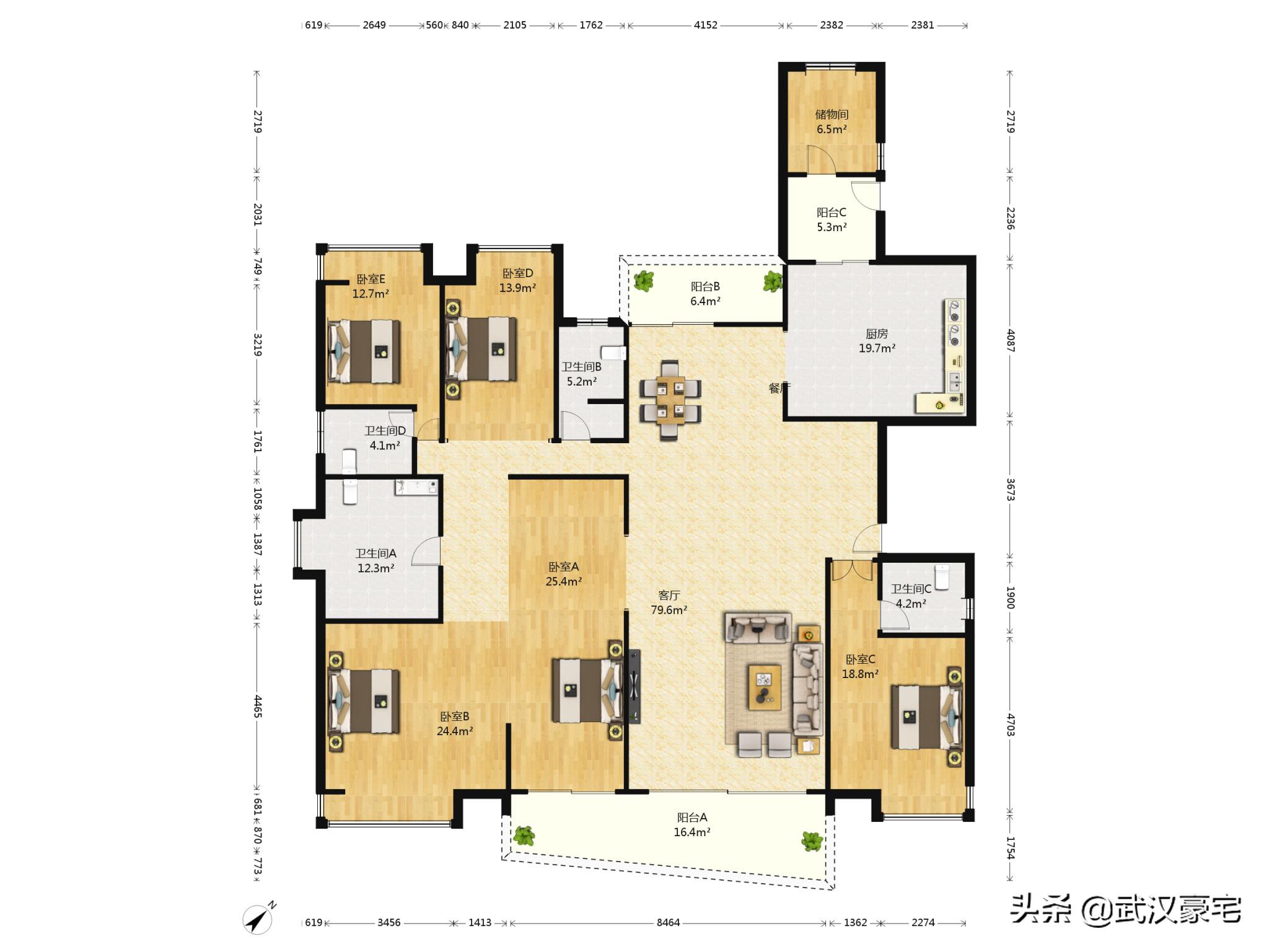 纯水岸小区114平米经典两室一厅,纯水岸东湖天屿二期352平精装