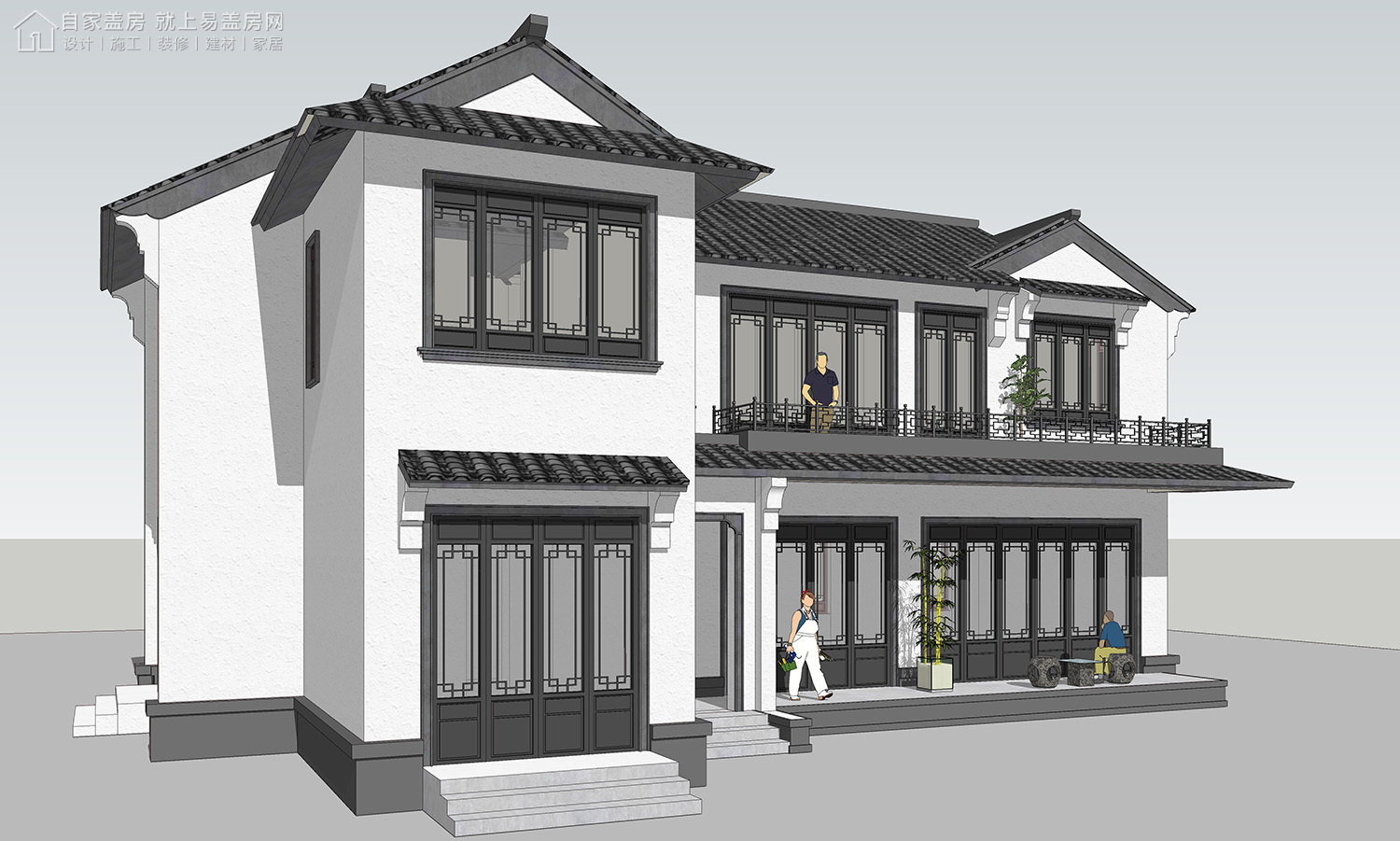 三层新中式别墅全套设计图纸,新中式合院别墅户型图纸