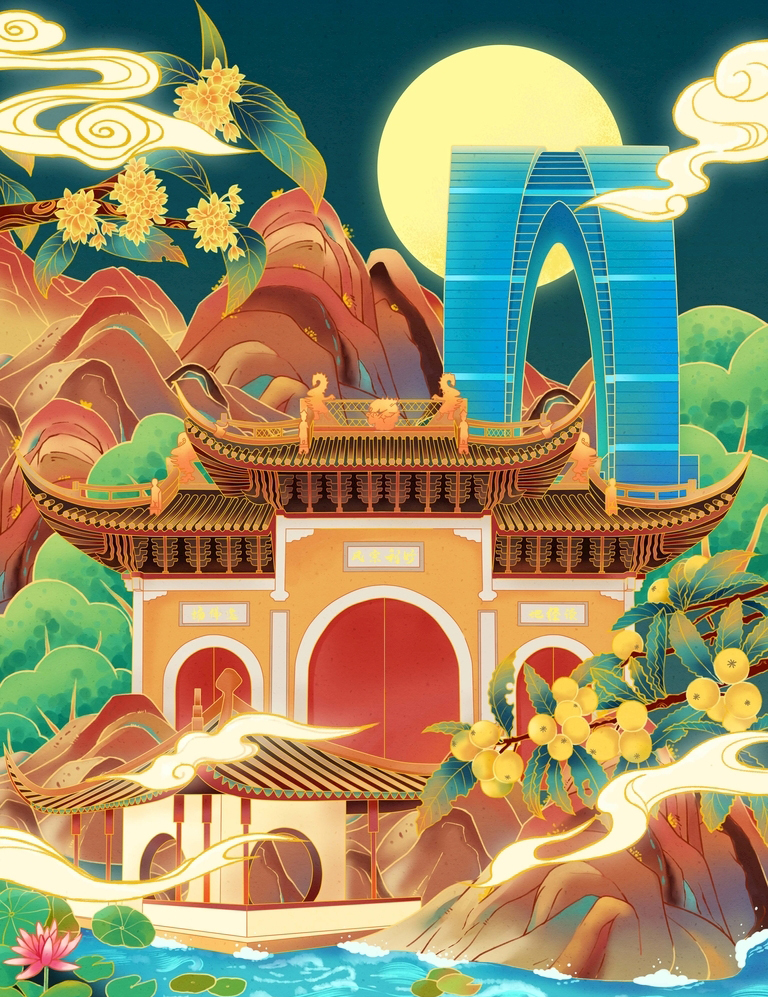 手绘国潮壁纸1920*1080,国潮壁纸图片保存