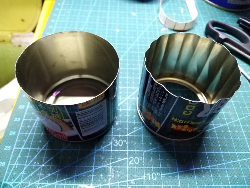 椰子汁罐制作酒精炉,自己制作猛火酒精炉