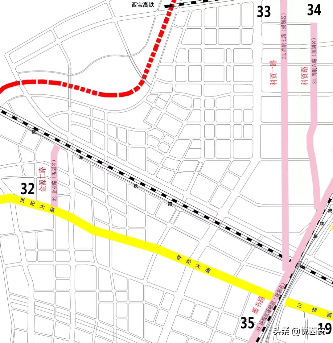 沣东新城道路规划图高清,西咸新区沣东新城镐京道路规划