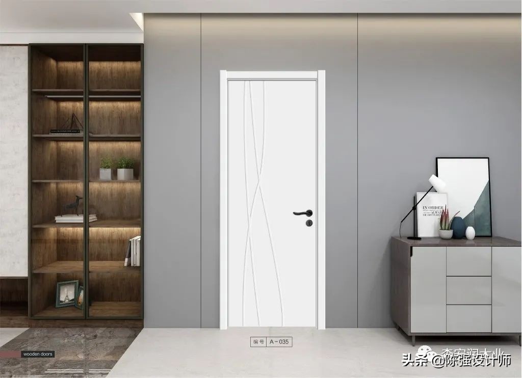 铝木门极简窄边木门,极简轻奢装修风格木门