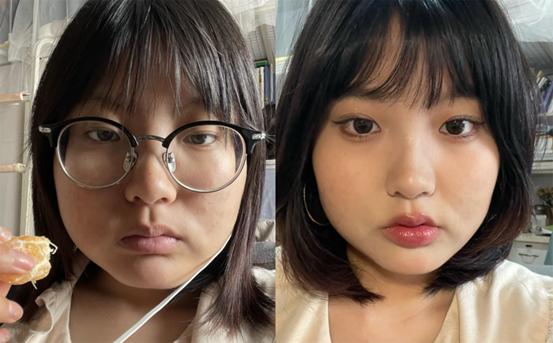 女生美颜p图前后对比,男生美颜前后对比变女生