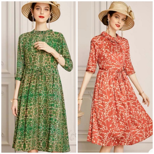 如何把老气的印花裙穿得洋气,印花一些小窍门