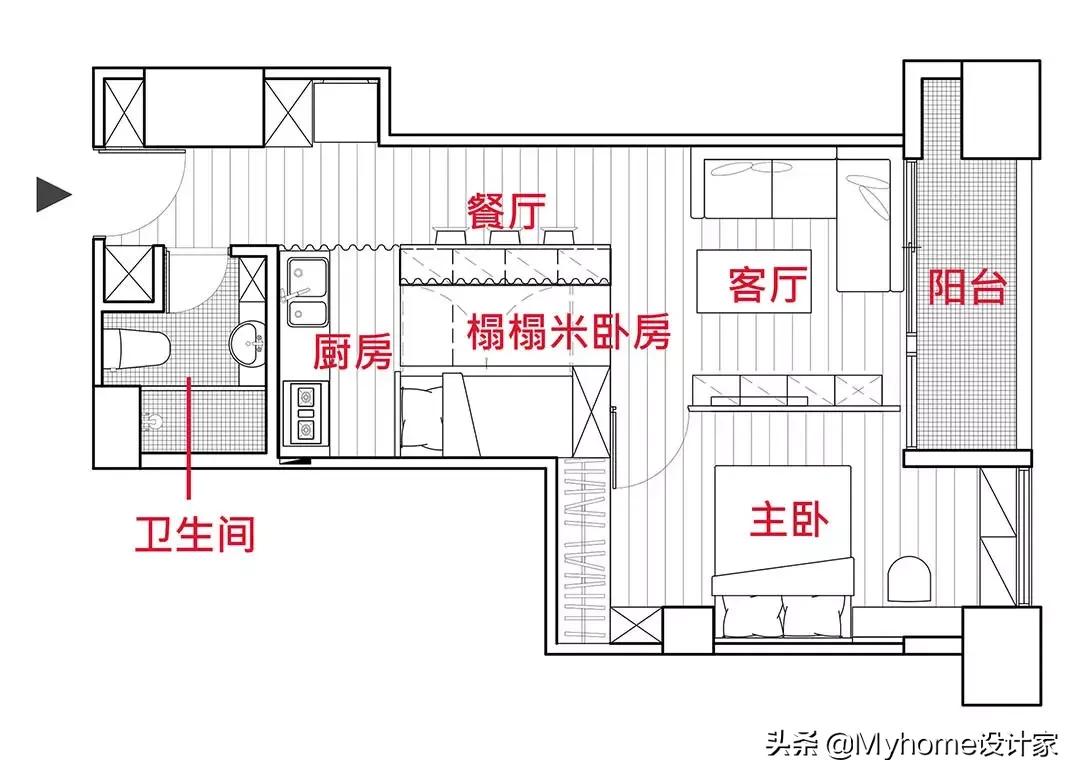 刀把户型改造思路和方法,户型改造平面布置图