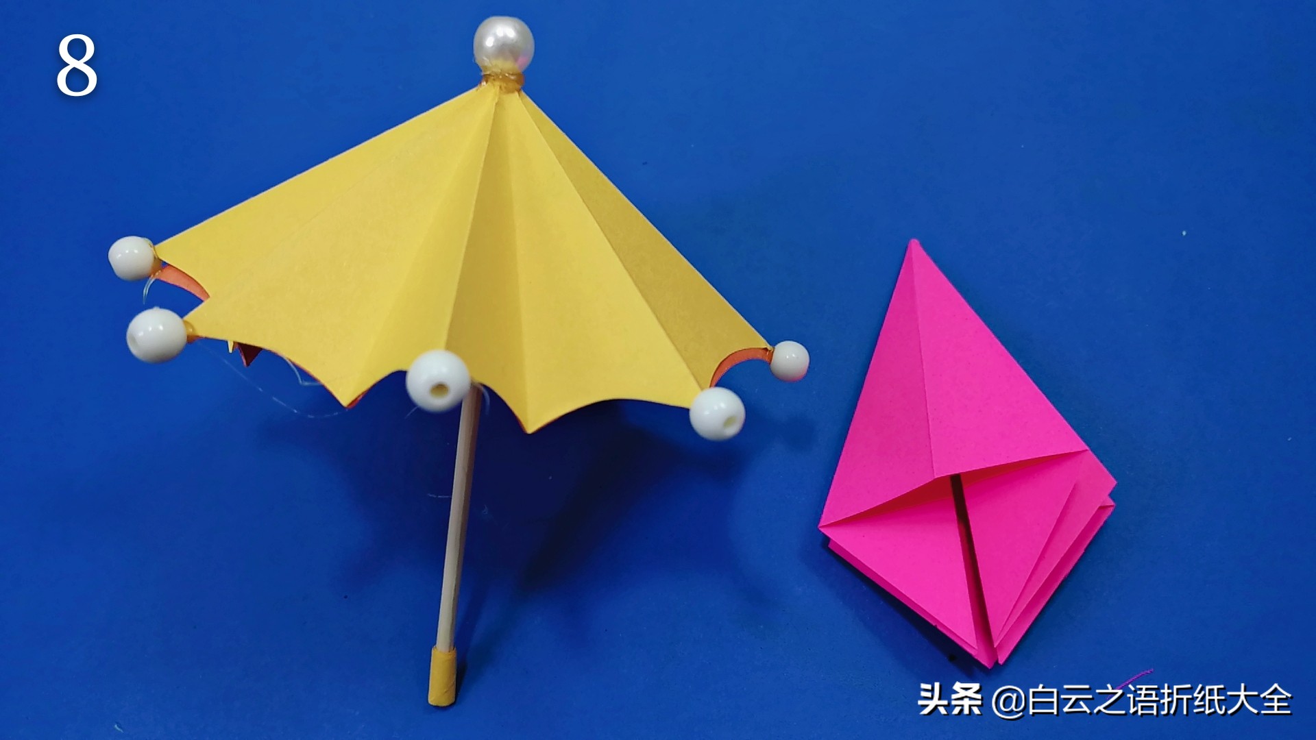 折纸小雨伞教程,幼儿园小朋友都会做的折纸雨伞