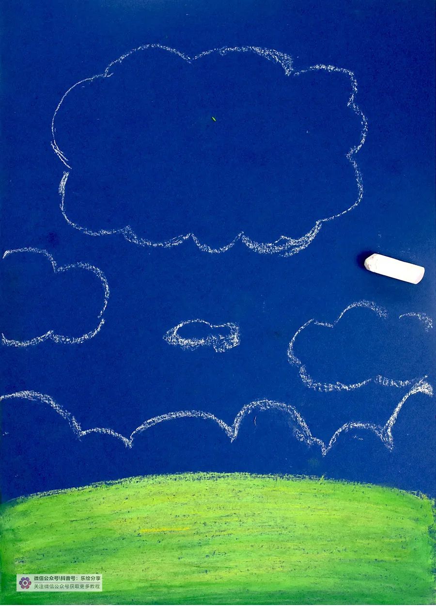 儿童画云简单又漂亮创意画怎么画,儿童画怎么用蜡笔画天空