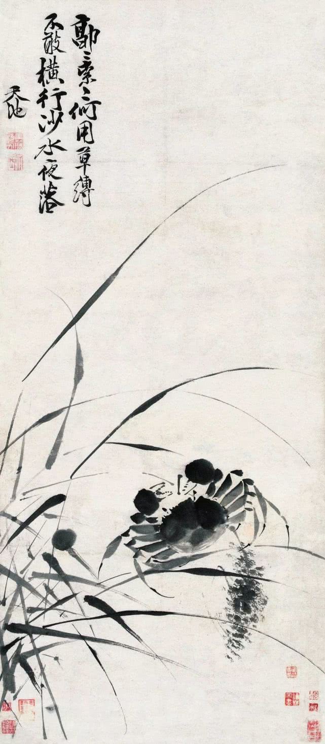 名家笔下的螃蟹诱人极了,中国名家笔下的螃蟹