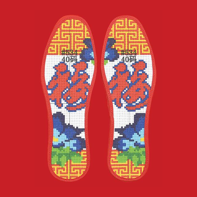 鞋垫绣花绝美,老式手工绣花鞋垫