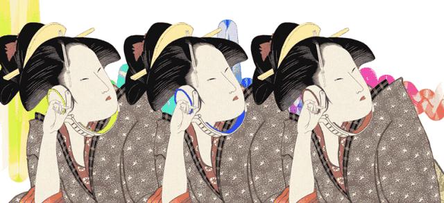 设计稿作品动态展示,浮世绘设计图素材