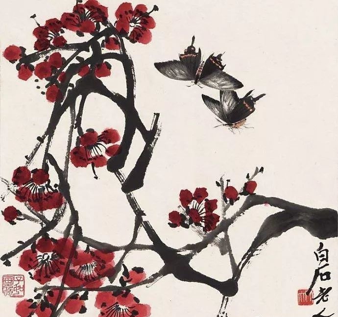 写意梅花画法技法教程视频,小写意花瓶里的梅花的画法