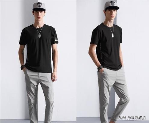 男生哈伦裤搭配白色短袖图片,白色长袖宽松t恤搭配哈伦裤