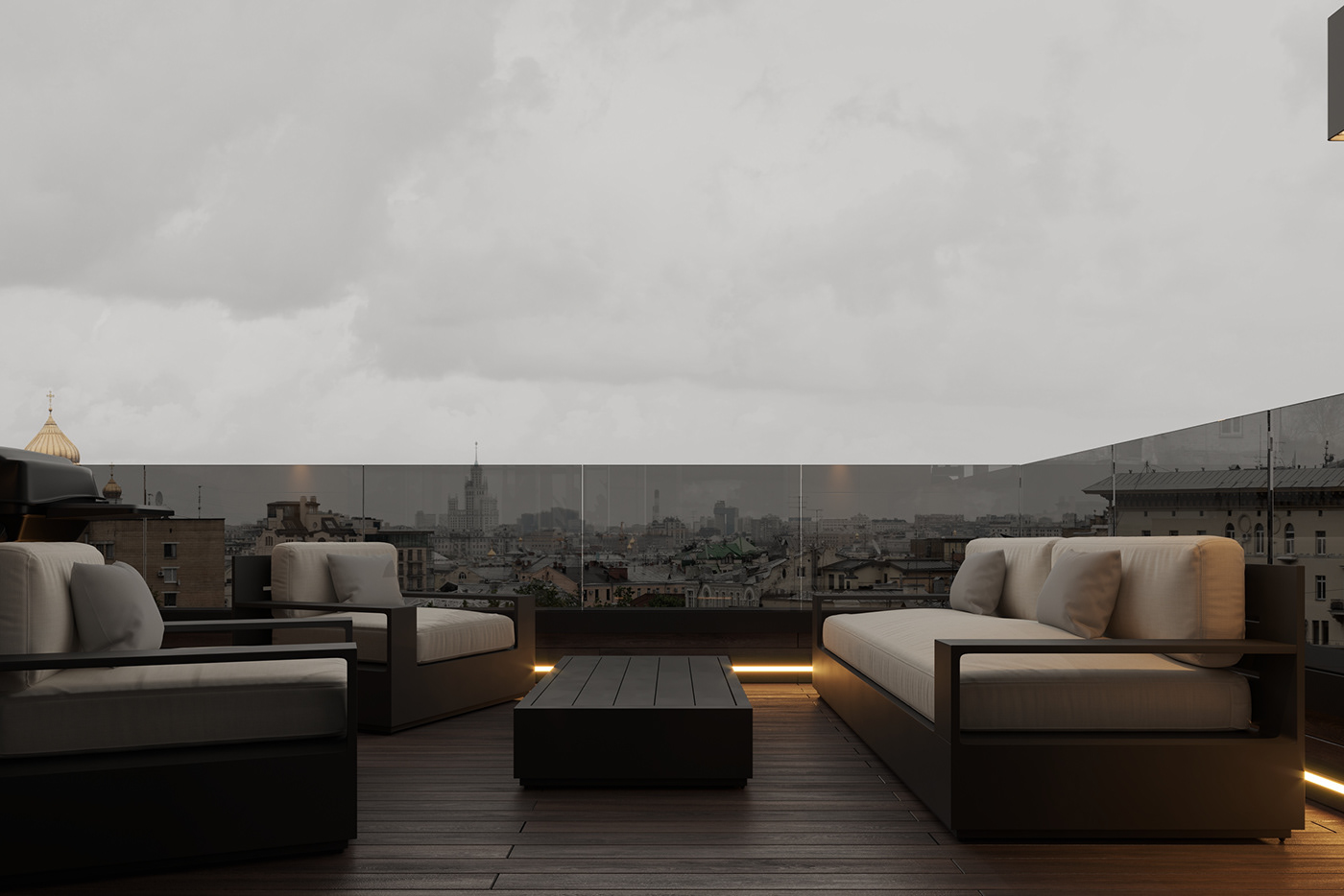 11层顶楼带阁楼露台,顶层带阁楼露台和底层带院子