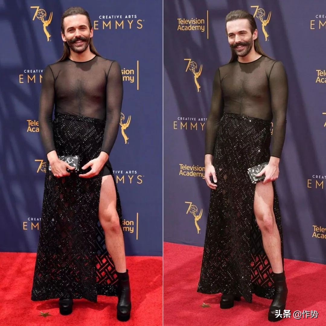 这位大胡子大哥，竟然偷了宋茜和杨幂的衣服去走红毯？！