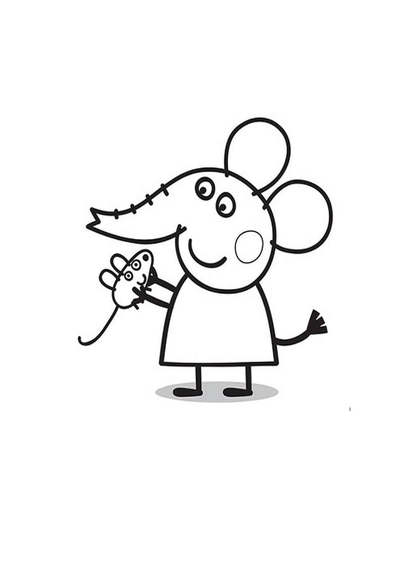 小猪佩奇填色画图片可打印,小猪佩奇填色小视频