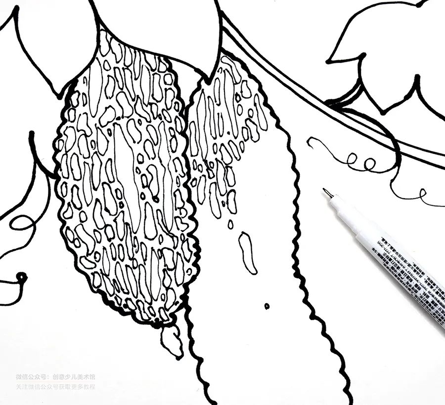 儿童画国画苦瓜的画法,儿童画教程植物