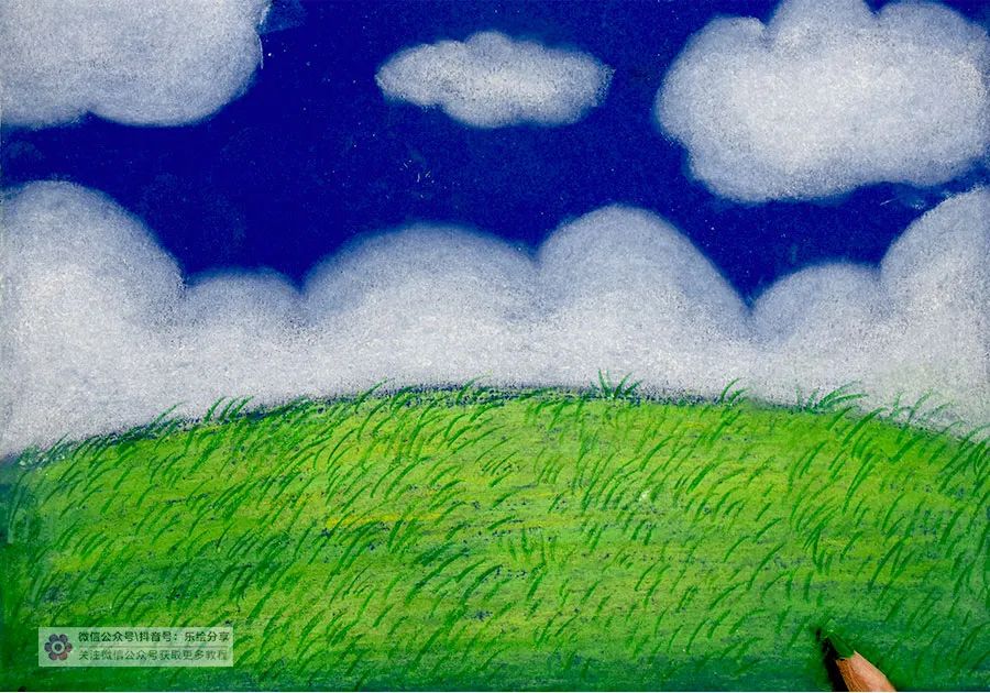 儿童画云简单又漂亮创意画怎么画,儿童画怎么用蜡笔画天空